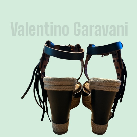 Valentino leather Fringe Wedge Espadrilles - Picture 4 of 7